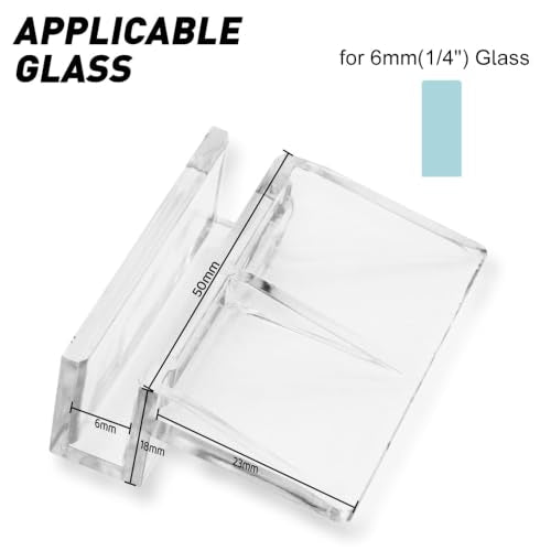 LINLAN 1/4-inch 12 Pieces Aquarium Cover Bracket, Fish Tank Lid Clips Acrylic Aquarium Cover Clip Support Holder, for Rimless Aquariums - size: Fits 1/4" Glass