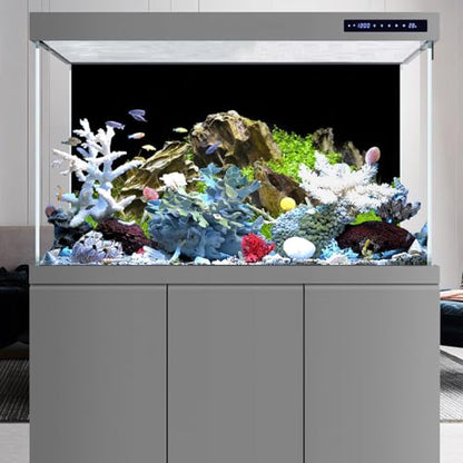 AWERT 24x12 inches Aquarium Background Aquatic Plant River Bed & Lake Fish Tank Background Vinyl - size: 24x12in/60x30cm