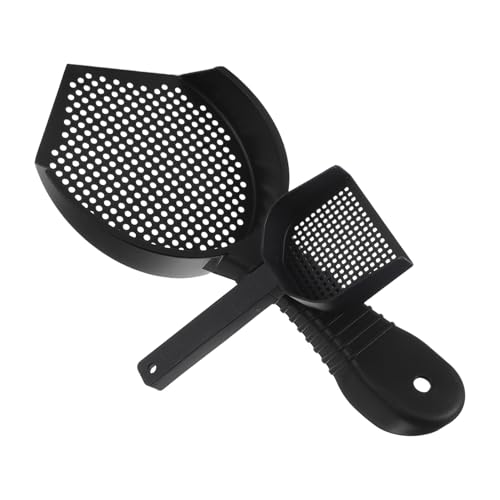 2pcs Cat Litter Scoop Fine Sand Sifter Plastic Poop Shovel for Cats and Reptiles, Small and Large Size for Litter Box Cleaning and Waste Removal