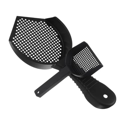 2pcs Cat Litter Scoop Fine Sand Sifter Plastic Poop Shovel for Cats and Reptiles, Small and Large Size for Litter Box Cleaning and Waste Removal