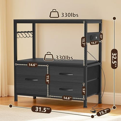 Heybly 20-29 Gal Fish Tank Stand with Drawer, Power Outlet,330lbs HAS001BK | Aquarium Stand,Heavy Duty Metal Frame for Fish Tank, Turtle & Reptile Terrarium, 31.5" x 15.7" Top, Black - color: Black, size: 20-29 gal
