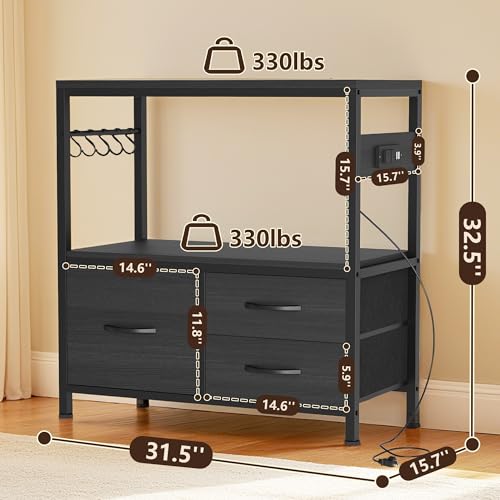 Heybly 20-29 Gal Fish Tank Stand with Drawer, Power Outlet,330lbs HAS001BK | Aquarium Stand,Heavy Duty Metal Frame for Fish Tank, Turtle & Reptile Terrarium, 31.5" x 15.7" Top, Black - color: Black, size: 20-29 gal