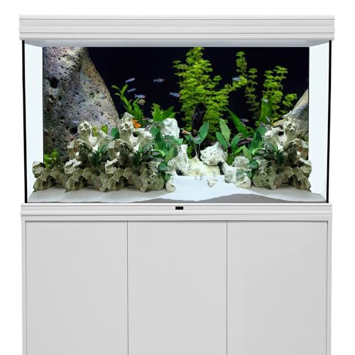 Underwater Aquatic Fish Tank Background Stone Aquarium Backdrop 24x12 in | AWERT Vinyl River Bed & Lake Aquatic Plant Background - size: 24x12in/60x30cm