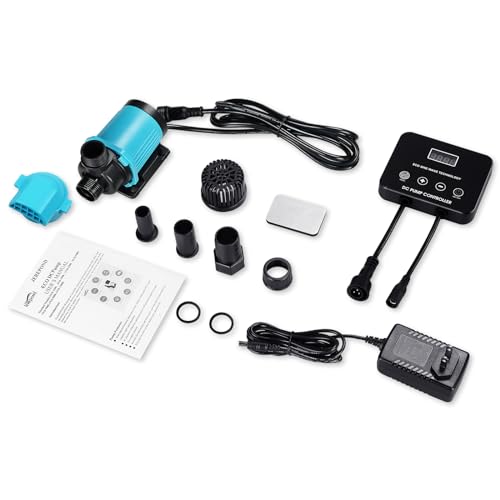 660GPH Aquarium Return pump with LCD display controller, DC 24V 25W aquarium pump for saltwater freshwater aquarium,fish tank,sump,20 speeds ECO Quiet Submersible and inline pump - style: 660GPH 25W