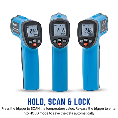 NEIKO 52911A Digital Infrared Thermometer, Non Contact Gun, Instant Read -58℉~1022℉ (-50℃~550℃) Infrared Thermometer Gun, Thermal Heat Temperature Gun, Laser Thermometer Gun, NOT for Humans