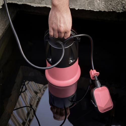 Prostormer 1HP 3700GPH Submersible Sump Pump with Automatic Float Switch | Pink Water Pump, Draining Transfer Clean & Dirty Water, for Pools/Ponds/Gardens/Flooded Cellars/Aquariums/Irrigation - color: Pink