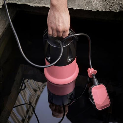 Prostormer 1HP 3700GPH Submersible Sump Pump with Automatic Float Switch | Pink Water Pump, Draining Transfer Clean & Dirty Water, for Pools/Ponds/Gardens/Flooded Cellars/Aquariums/Irrigation - color: Pink