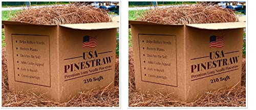 USA Pine Straw - Premium Pine Needle Mulch (Pine Needle Mulch - 210 Sqft 2 Set) - size: Pine Needle Mulch - 210 Sqft 2 set