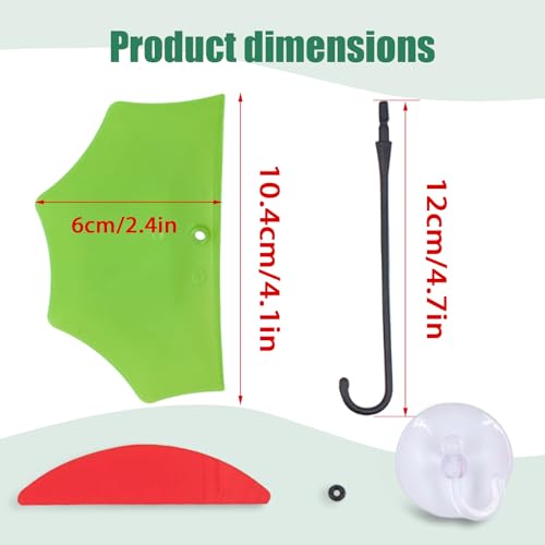 6-Pack Reptile Terrarium Decorations - Umbrella Shaped Frog Habitats with Suction Cups, Creative Climbing Platform & Feeding Dish for Tree Frog, Toad, Tadpole, Aquatic Pets