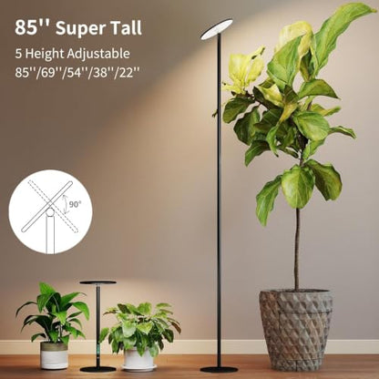 Grow Lights, 85" Full Spectrum Plant Light for Indoor Plants, 4/8/12H Timer, 40W Grow Lamp, 10 Dimmable Brightness, Height Adjustable, Ideal for Large Tall Plants - color: 2300-6500K, 4/8/12 Timer, Remote