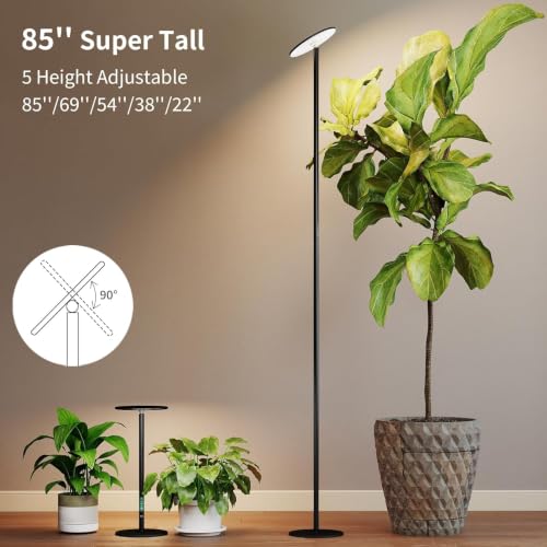 Grow Lights, 85" Full Spectrum Plant Light for Indoor Plants, 40W Grow Lamp, 10 Dimmable Brightness, Height Adjustable, Ideal for Large Tall Plants - color: 4000K, No Remote