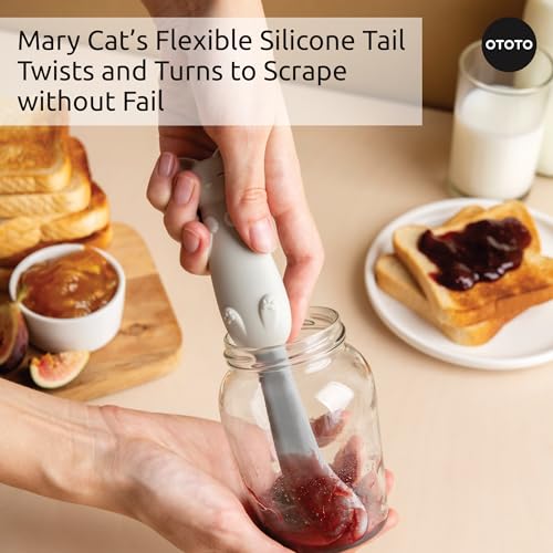 OTOTO Jar Scraper Spatula - Silicone Scraper, Cute Kitchen Accessories, Unique Fun Cooking Kitchen Gadgets for Foodies - BPA-free & 100% Food Safe (Mary Cat) - color: Mary Cat