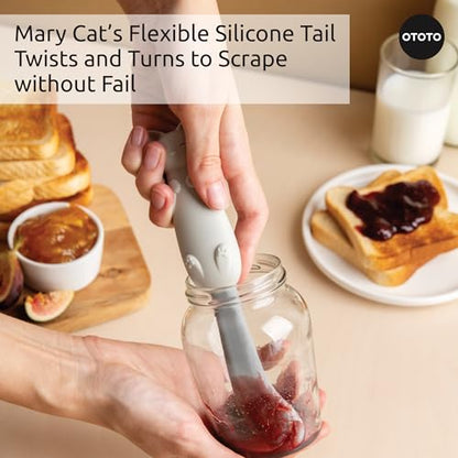 OTOTO Jar Scraper Spatula - Silicone Scraper, Cute Kitchen Accessories, Unique Fun Cooking Kitchen Gadgets for Foodies - BPA-free & 100% Food Safe (Mary Cat) - color: Mary Cat