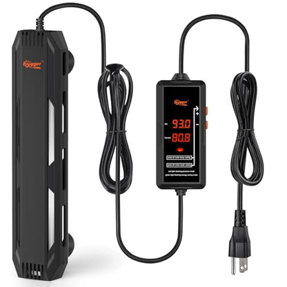 hygger Aquarium Heater, 300W/500W/800W/1000W Submersible Fish Tank Heater with Temperature Controller, Over-Temperature Off-Water Protection Alarm for Saltwater Freshwater (1000W, 100-240 Gallon) - size: 1000W