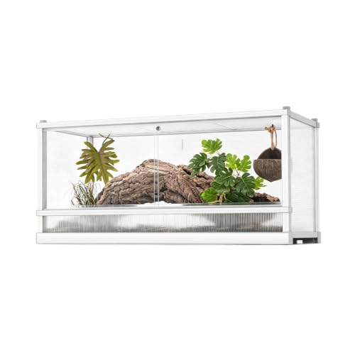 50 Gallon Reptile Tank, Reptile Enclosure for Easy Maintenance, Top Screen Ventilation & Glass Sliding Door 38''x18''x18'' - size: 38x18x18" 50 Gallon