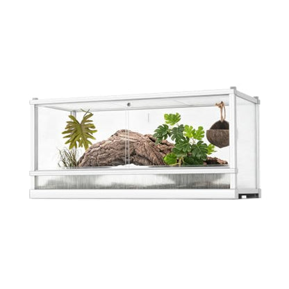 50 Gallon Reptile Tank, Reptile Enclosure for Easy Maintenance, Top Screen Ventilation & Glass Sliding Door 38''x18''x18'' - size: 38x18x18" 50 Gallon