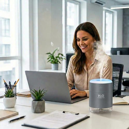 SZO Plant Humidifier Indoor, 500ml Grey with Colorful Lights | Small Humidifiers for Plants, Travel, Bedroom, Office Desktop, Baby Room - color: Grey