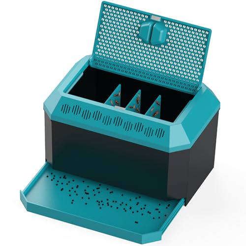 XIGETRAIL Feeder Insect Habitat for Crickets, Dubia Roaches, Breadworms | For Reptile Live Food Storage & Breeding,Ventilated Cricket Keeper(9.25" L x 6.29" W x 5.7" H)