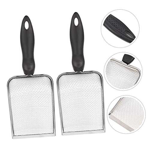 2Pcs Reptile Litter Scoop Fine Mesh Shovel for Easy Cleanup of Tortoise Lizard Gecko Waste Terrariums and Aquariums Durable and Comfortable Handle