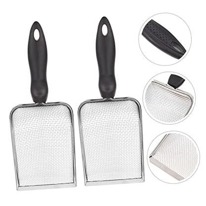2Pcs Reptile Litter Scoop Fine Mesh Shovel for Easy Cleanup of Tortoise Lizard Gecko Waste Terrariums and Aquariums Durable and Comfortable Handle