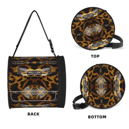 Yellow Snake Print Cylinder Tissue Box Cover Tissue Holder for Bathroom Foldable Car Tissues Box for Home Office