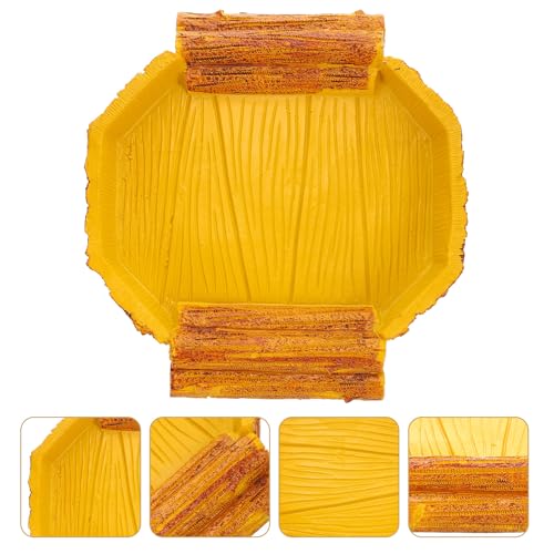 SUPVOX Resin Reptile Food Feeder and Water Container for Tortoises and Lizards, Pet Feeding Bowl Compatible with Terrariums and Reptile Habitats