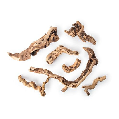 Galápagos (05536) Burro Wood Grapevine Logs – Natural Branch Décor for Arid & Temperate Terrariums | Air Plant Display Wood & Reptile Habitat, Set of 7 Assorted Pieces (3” – 13”)