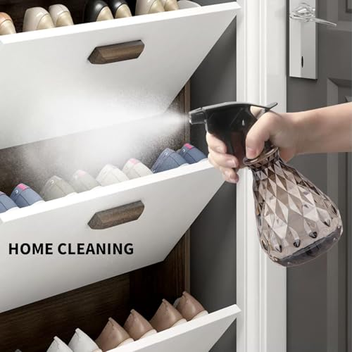 wugongshan 2 Pcs Spray Bottles, 500 ml/17 oz Empty Water Spray Bottles, Plastic Reusable Adjustable Mist Sprayer Squirt Bottles Containers Refillable for Cleaning Solutions, Gardening, Plants (Grey) - color: Grey