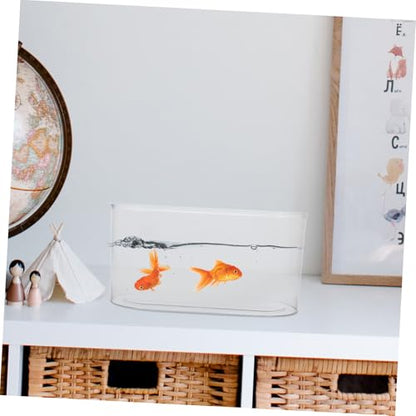 Happyyami Transparent Aquarium Shatterproof Fish Bowl for Turtle Reptile Shrimp Crab Stylish Long Vase Plant Holder for Low-Maintenance Pet Habitat Easy Cleaning