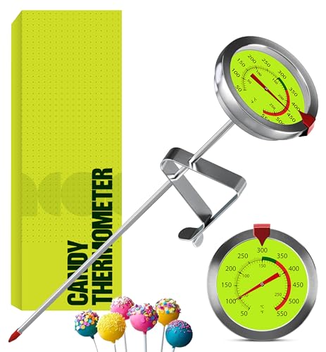 CRAFT911 Candy Thermometer with Pot Clip - Deep Fry Oil Thermometer for Frying and Candle Making (Lemon) - color: Lemon