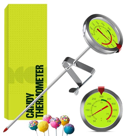 CRAFT911 Candy Thermometer with Pot Clip - Deep Fry Oil Thermometer for Frying and Candle Making (Lemon) - color: Lemon