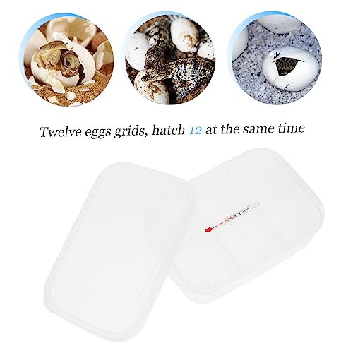 YARNOW 12-Compartment Reptile Egg Incubator for Gecko and Lizard Breeding Durable Incubation Tray Temperature Control
