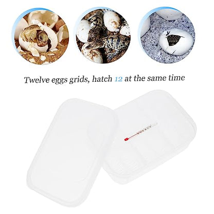 YARNOW 12-Compartment Reptile Egg Incubator for Gecko and Lizard Breeding Durable Incubation Tray Temperature Control