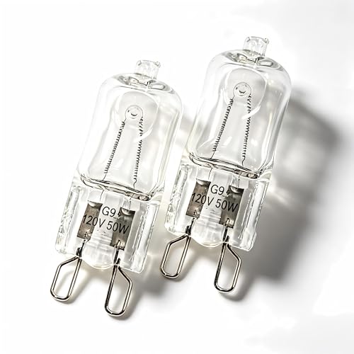 G9 50W Reptile Heat Bulb Mini Halogen UVA Basking Light for Terrarium Tanks | Fits Bearded Dragon Gecko Turtle Lizard, Dimmable 2 Pin Replacement Bulb-2pcs - color: 2 Pack