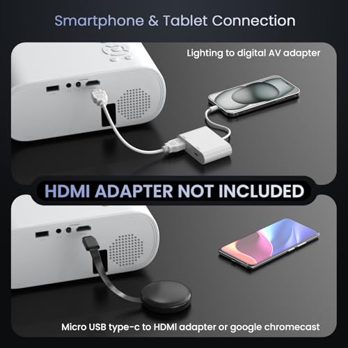 Native 1080P Projector, Mini Bluetooth Portable Movie Projector | Electric Focus, AutoKeystone, Built-in Speaker, Outdoor/Indoor Home Theater, HDMI/USB Compatible with iPhone/Laptop/Xbox/PS5 - style: No system