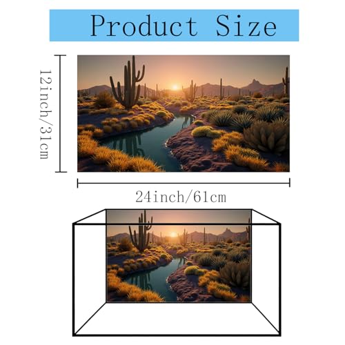 3 Pack Terrarium Background 24x12 inches Fabric Terrarium Reptile Background Stream Gobi Cactus Green Leaves Jungle Forest Desert Fern Terrarium Background - size: 24X12inch