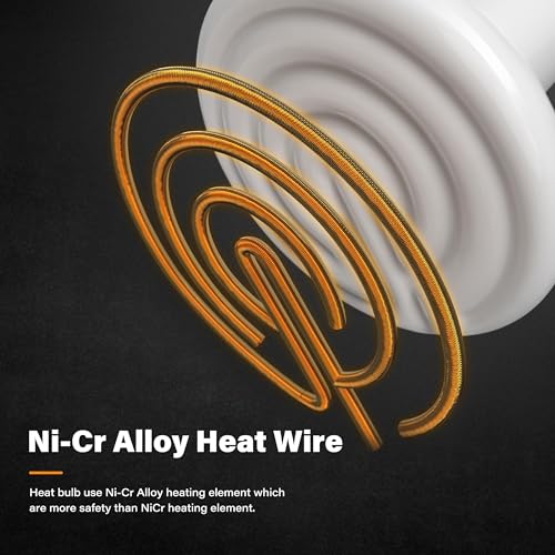 Reptile Heat Lamp 100W Ceramic Heat Emitter, No Light Emitting Heat Bulbs for Amphibian Pet Brooder Coop Incubating Chicken, Lizard Bearded Dragon Turtle Snake Terrarium - color: 1 Pcs (White), size: 100 Watts