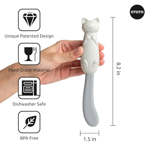 OTOTO Jar Scraper Spatula - Silicone Scraper, Cute Kitchen Accessories, Unique Fun Cooking Kitchen Gadgets for Foodies - BPA-free & 100% Food Safe (Mary Cat) - color: Mary Cat