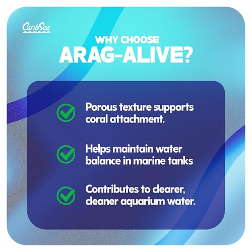 CaribSea Arag-Alive Special Grade Sand - 20 lbs - Natural Aragonite Substrate for Reef & Marine Tanks, Promotes Coral Growth & Biological Filtration - size: 20lb (Pack of 1)