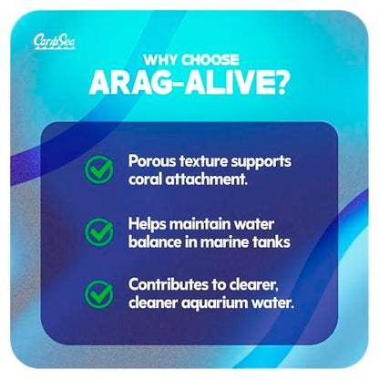 CaribSea Arag-Alive Special Grade Sand - 20 lbs - Natural Aragonite Substrate for Reef & Marine Tanks, Promotes Coral Growth & Biological Filtration - size: 20lb (Pack of 1)