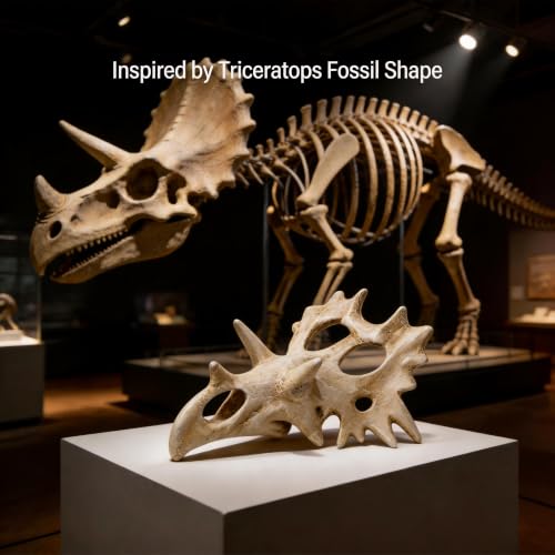 Triceratops Skull Reptile Hide for Bearded Dragons, Dinosaur Skull Terrarium Decor, Resin Cave Hideout for Lizards Snakes, Aquarium Tank Decoration (Medium) - size: Medium