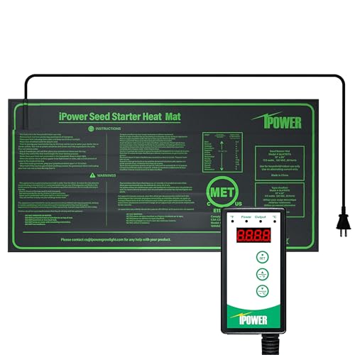 iPower Seedling Heat Mat Heating Pad 10"x20" with Digital Thermostat Combo Set, Waterproof for Indoor Seed Starting and Plant Germination - size: 10" x 20", style: with Upgraded Controller
