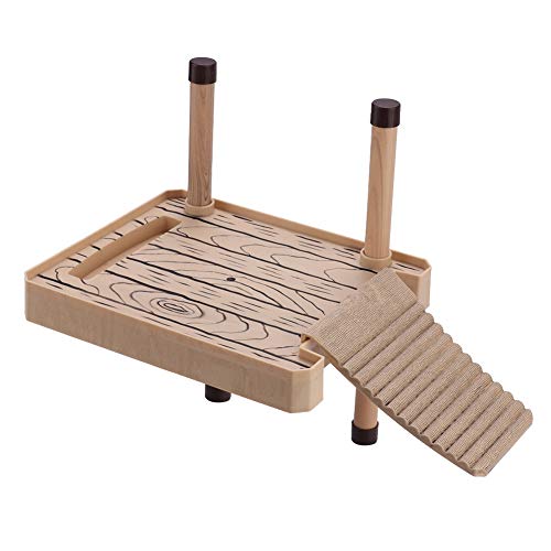 Aquarium Floating Island Basking Platform, Reptile Climbing Platform, Tortoise Basking Platform with Sloped Ramp for Turtles Frogs Salamanders, Non - Plastic (Small) - size: Small