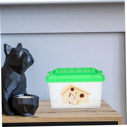 GALPADA Portable Turtle Feeding Box Transparent Reptile Habitat for Hamsters and Goldfish Easy to Small Fish Tank Excellent Visibility for Pet Transport and Observation