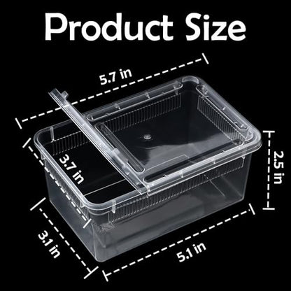 5 Pack Small Reptile Terrarium Breeding Box Transparent Hatching Container Plastic Feeding Box for Gecko Frog Spider Scorpion Centipede Insect