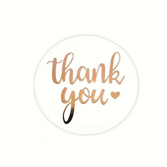 500-Count, Rose Golden Foil Round Paper Stickers, Gloss Finish, Thank You Tags - color: Colorful 30