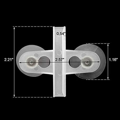 OIIKI 16PCS Aquarium Fish Tank Divider with Suction Cup, White | Silica Gel Sucker Holders, for Fish Tanks Glass Cover Separating Divider Support Clip Bracket