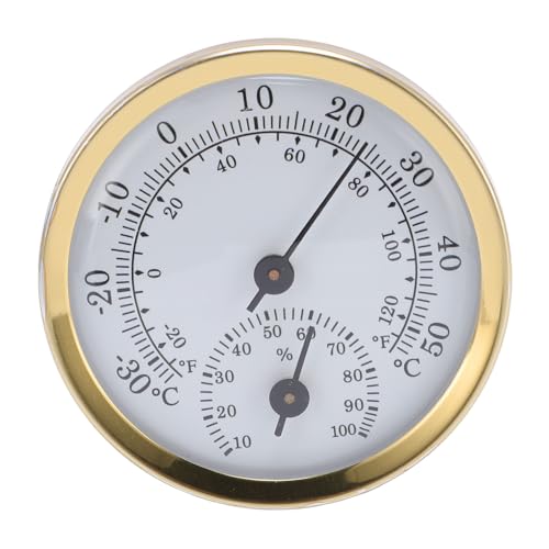 LiebeWH Indoor Thermometer Hygrometer, Aluminum Alloy Digital Humidity Monitor with Double Scale Display for Greenhouse Reptile Terrarium Home Refrigerator