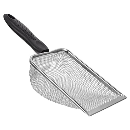 VILLCASE Poop Scoop Reptile Sand Substrate Metal Sand Shovel Stainless Steel Fine Mesh Terrarium Substrate Litter Corner Cleaner Reptile Habitat Sifting Scoopers Litter Scoop