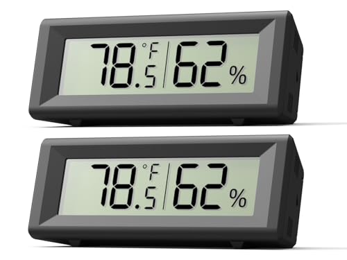 Small Digital Hygrometer, Humidity Meter, Indoor Thermometer, Room Temperature and Humidity Monitor, Gauge with Accurate Sensor, for House, Home, Baby Room, Greenhouse, Humidor, Incubator, Reptiles - color: Black